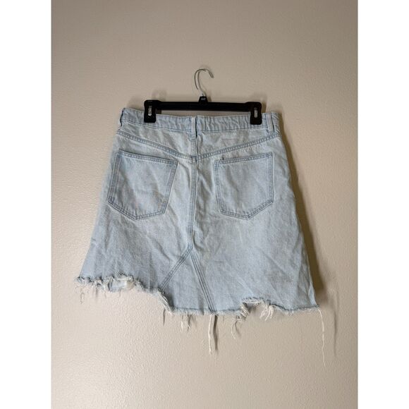 We The Free Denim Mini Skirt Womens Sz 31 Button Fly Western Cowgirl Rodeo - Picture 3 of 8